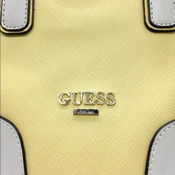 Yellow and White Guess Mini Crossbody Bag - Picture 3 of 16